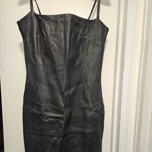 Bagatelle Leather Dress Blk Size 8